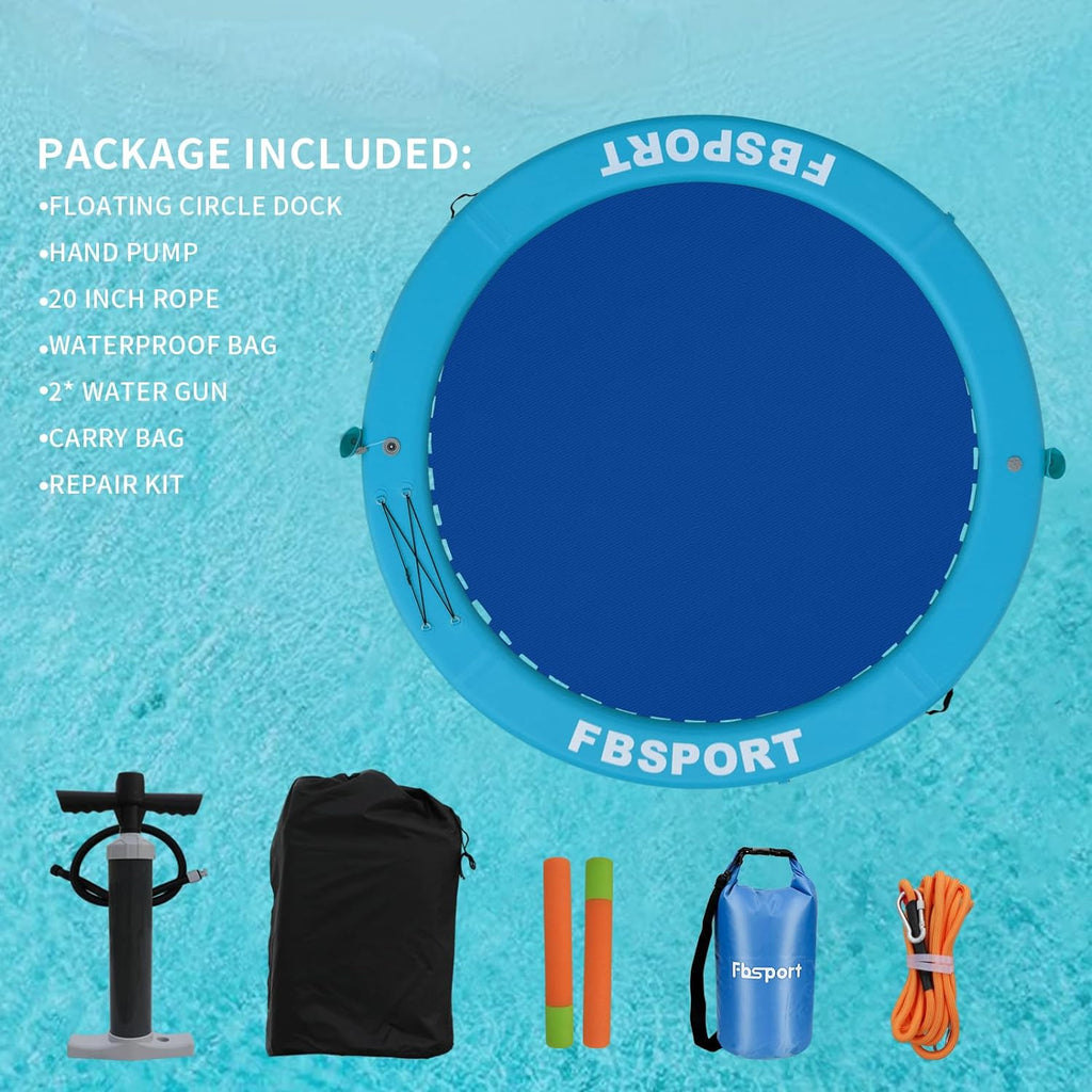 Dock gonfiabile, piattaforma galleggiante, lettino gonfiabile ad acqua da 2,44 m per lago con portabicchieri, anello gonfiabile rotondo, zattera galleggiante, isola prendisole, tappetino da piattaforma