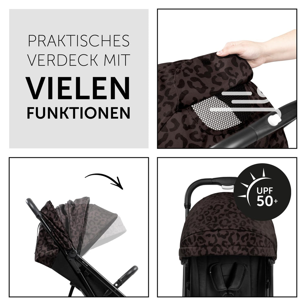 hauck Passeggino leggero Travel N Care per bambini dalla nascita fino a 22 kg con funzione reclinabile, ultraleggero - 6,9 kg, chiudibile con una mano, UPF 50+, ruote in EVA, cestino fino a 3 kg (Dark Olive)