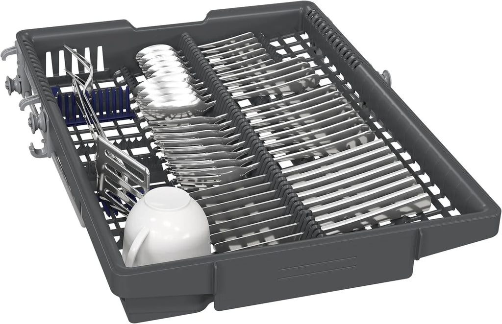 Siemens SR65YX08ME, iQ500 Lavastoviglie smart a scomparsa totale, larghezza 45 cm, cassetto portaposate, Zeolith, extra silenziosa, aquaStop, apertura automatica della porta a fine programma, varioSpeed, illuminazione interna