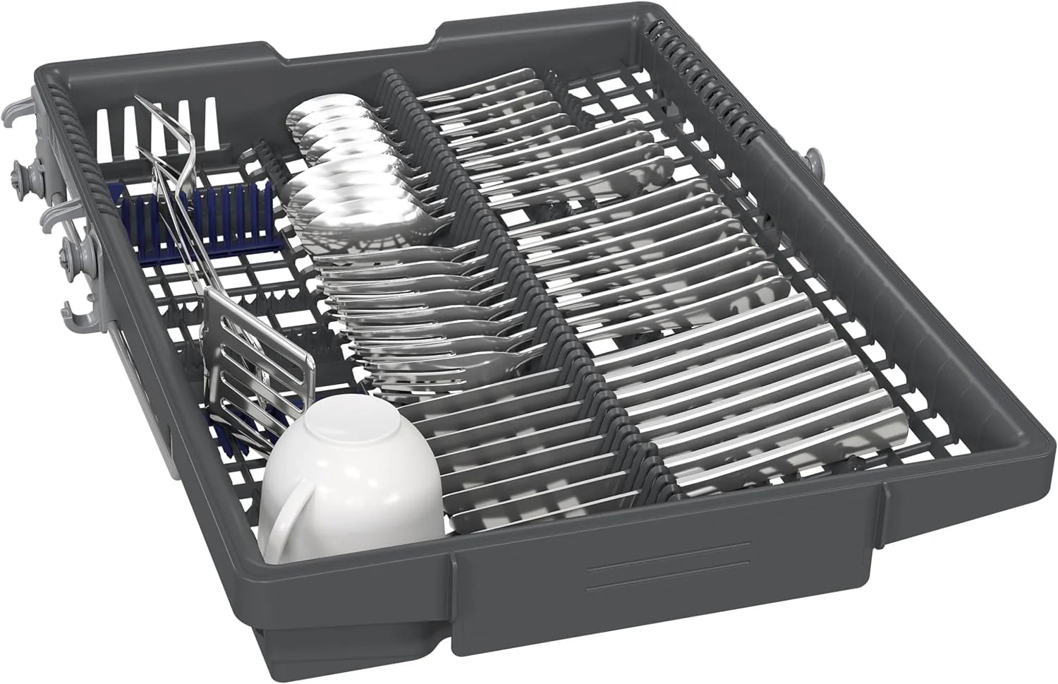 Siemens SR65YX08ME, iQ500 Lavastoviglie smart a scomparsa totale, larghezza 45 cm, cassetto portaposate, Zeolith, extra silenziosa, aquaStop, apertura automatica della porta a fine programma, varioSpeed, illuminazione interna