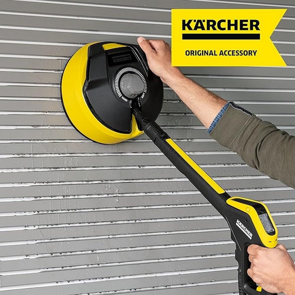 Krcher Flchenreiniger T-Racer T 5 (Spritzwasserschutz, für groe Flchen, zwei Flachstrahldüsen, Handgriff für senkrechtes arbeiten), schwarz-gelb