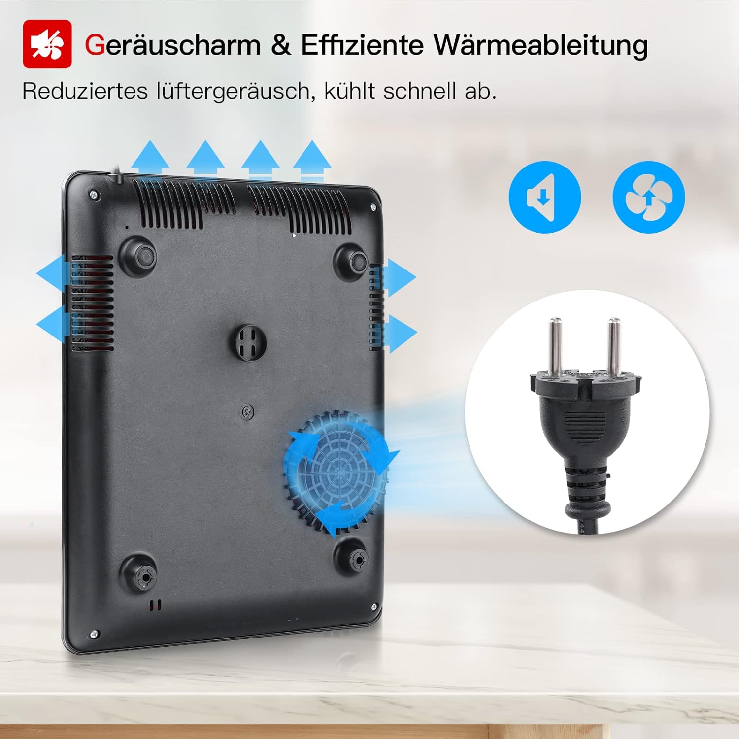 IsEasy 4 Zonen Einbau Induktionskochfeld mit 9 Leistungsstufen &1-99Min Timer, Boost-Funktion, Induktionskochplatte, Induktion Herdplatte mit 4 Platten, 60cm, 6800W, Schwarz