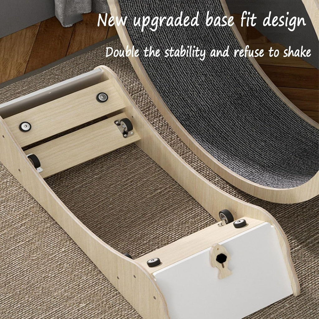 Cat Treadmill for Home Cats, Silent Cat Wheel, High Fibre Furniture Plate, Grade E1/Solid Wood Multilayer Plate with Locking Buckle, No Pinching of the Feet, S Solidwood