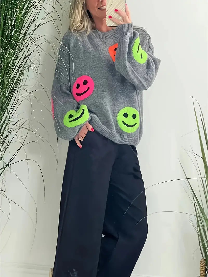 Hadley - Maglione girocollo morbido con motivo a grinze sulla spalla