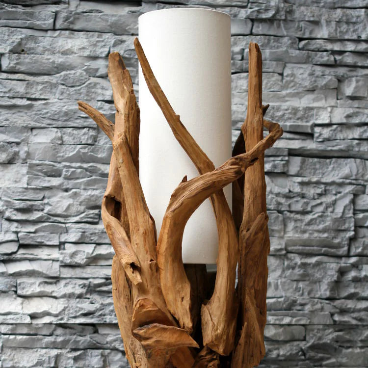 Lampada da terra in legno di Palude VILLA Paralume Naturale