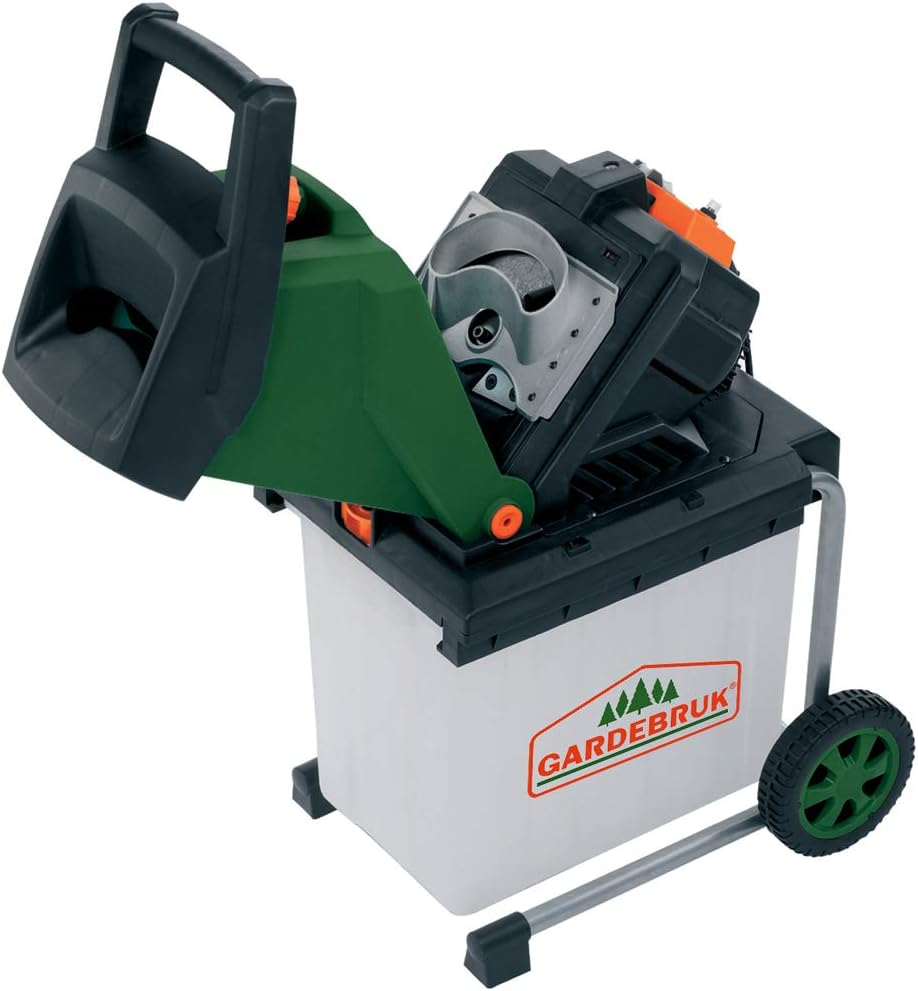 Gardebruk® Gartenhäcksler 3100 W max. 40 mm Aststärke Elektrisch 50 L Robuste Auffangbox Messerhäcksler Schredder Holz