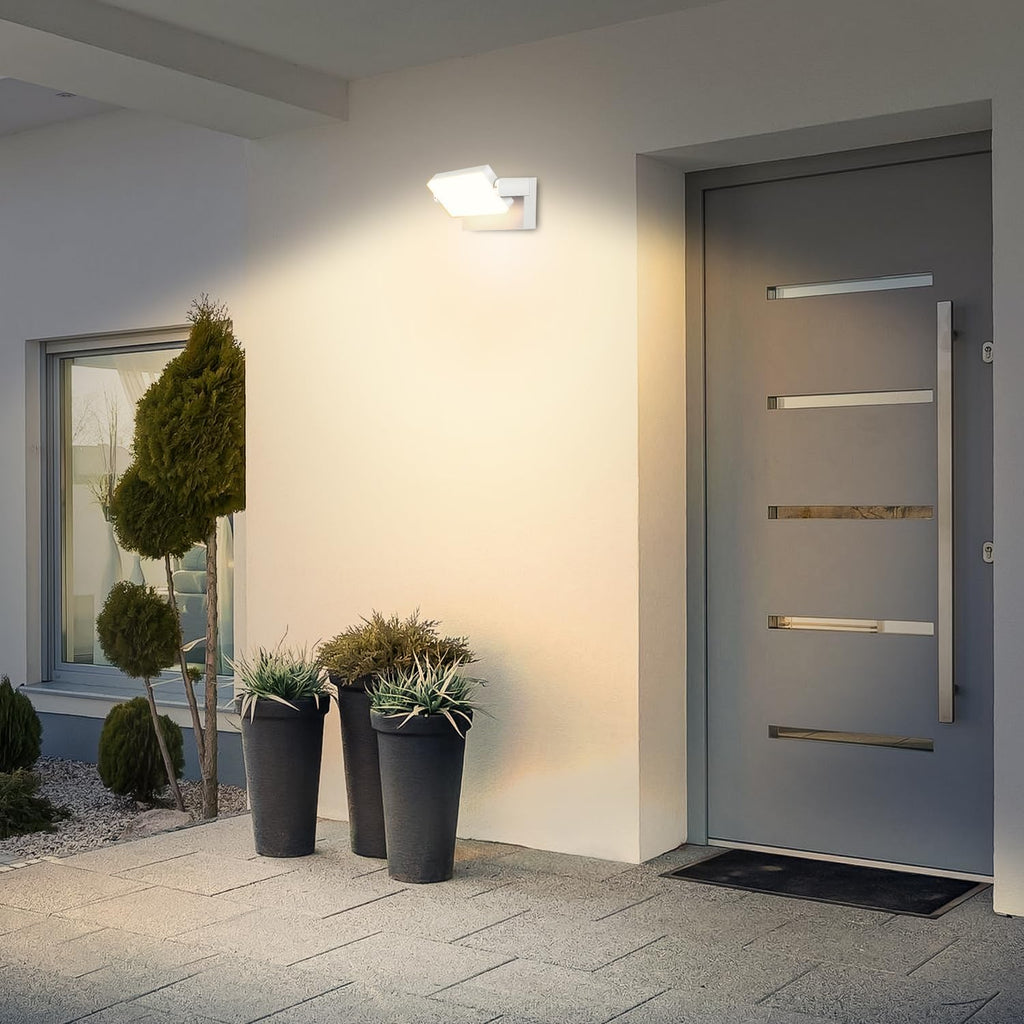 Kingwen 4 Pack 40W Wandleuchte Innen/Aussen 3000K Warmweiß Außenwandleuchte mit 360°Schwenkbar Panel LED Wandlampen Modern Außenlampe 3000LM LED Strahler Wasserdicht IP65 Wandleuchten Schwarz