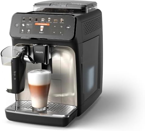 Philips Serie 5400 Macchina da Caffè Automatica – Sistema LatteGo, 12 Bevande a Base di Caffè, Display Intuitivo, 4 Profili Utente, Cromo (EP5447/90)