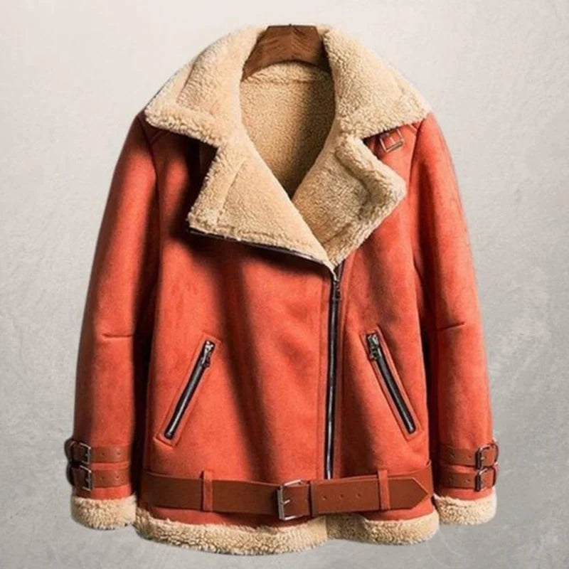 Bikerjacke Wildlederimitat