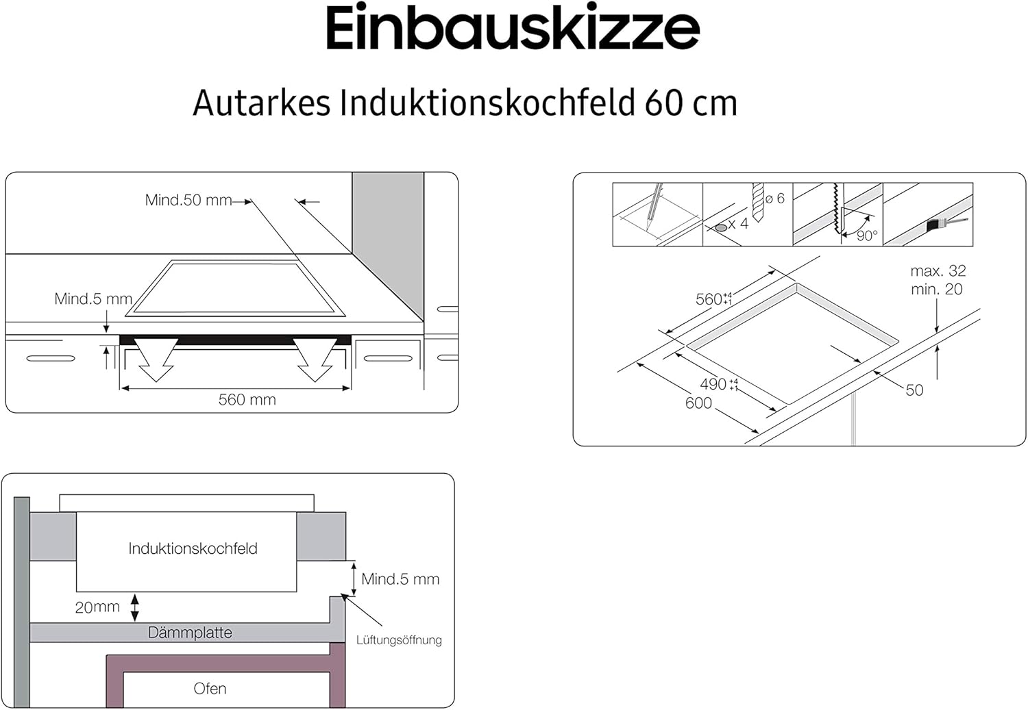 Samsung NZ64M3NM1BB Piano Cottura a Induzione Autonomo, Piastra in Vetroceramica da 60 cm, Senza Cornice, 4 Zone di Cottura con Controllo Touch, 9 Livelli di Potenza, 4 Booster, Sicurezza Bambini, Nero