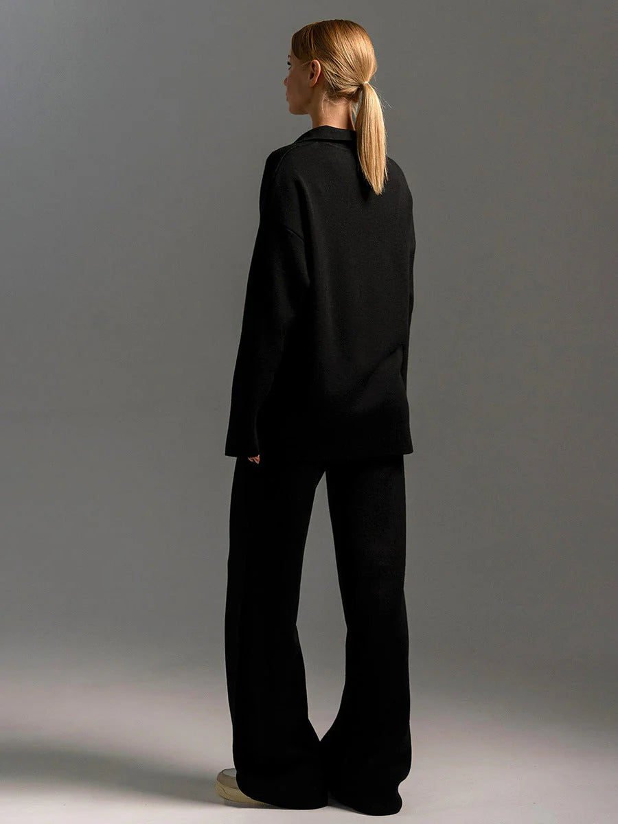 Langrmeliges Poloshirt und Hose für Damen