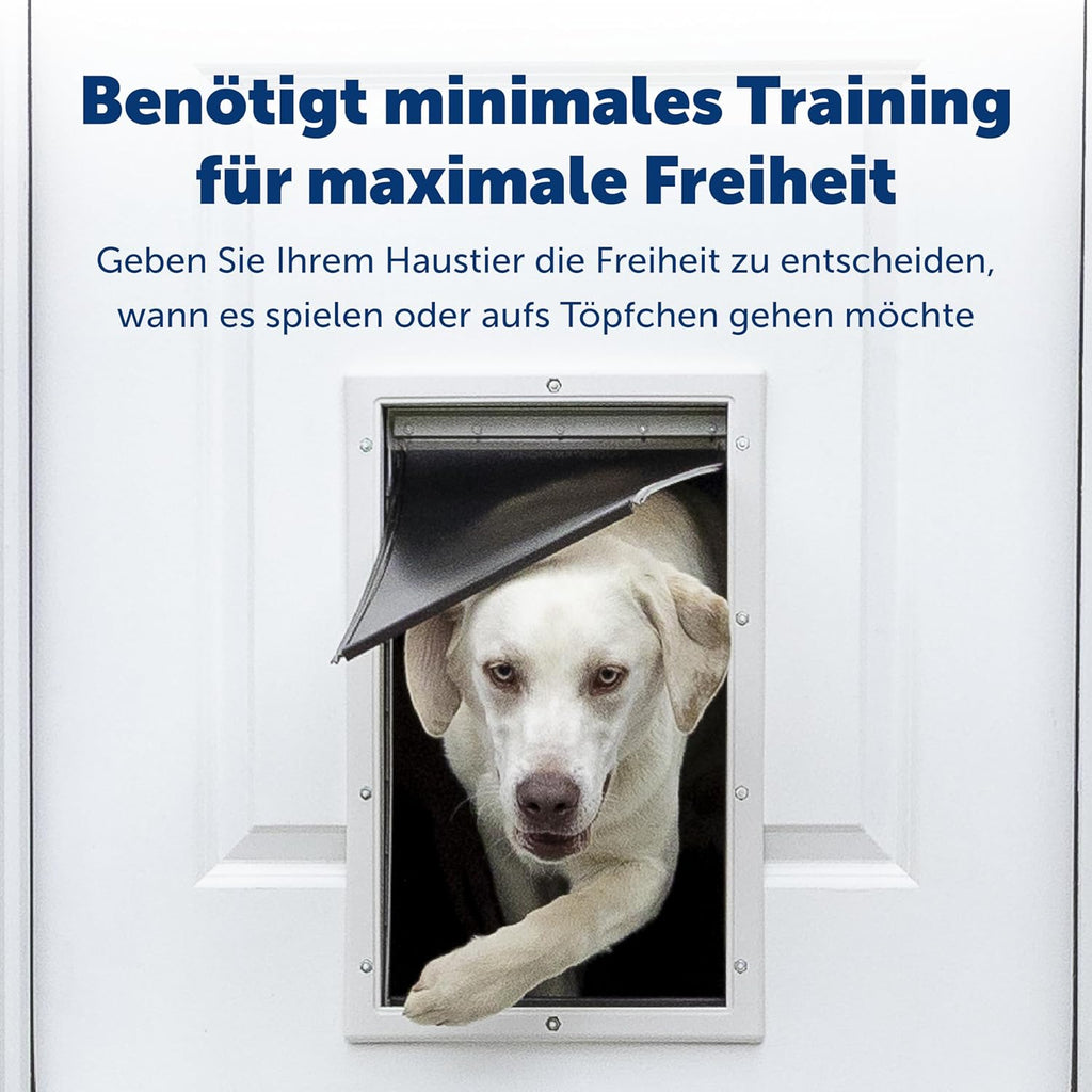 PetSafe Staywell Aluminium Hundeklappe, Langlebiger Aluminium-Rahmen, Magnetverschluss, Für Hunde bis 45 kg, Gre L