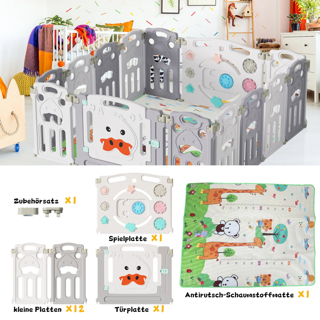 Sonnewelt Box Pieghevole per Bambini con Tappeto da Gattonamento
