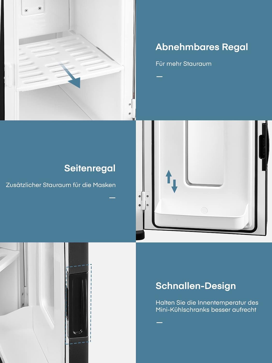 NORTHCLAN Mini Frigo per Camera 15 L, con 220 V CA/12 V CC per Uso in Auto e Casa, Frigorifero Portatile e Scaldavivande Perfetto per Bevande, Cosmetici, Snack, Modalità Max ed Eco, Nero
