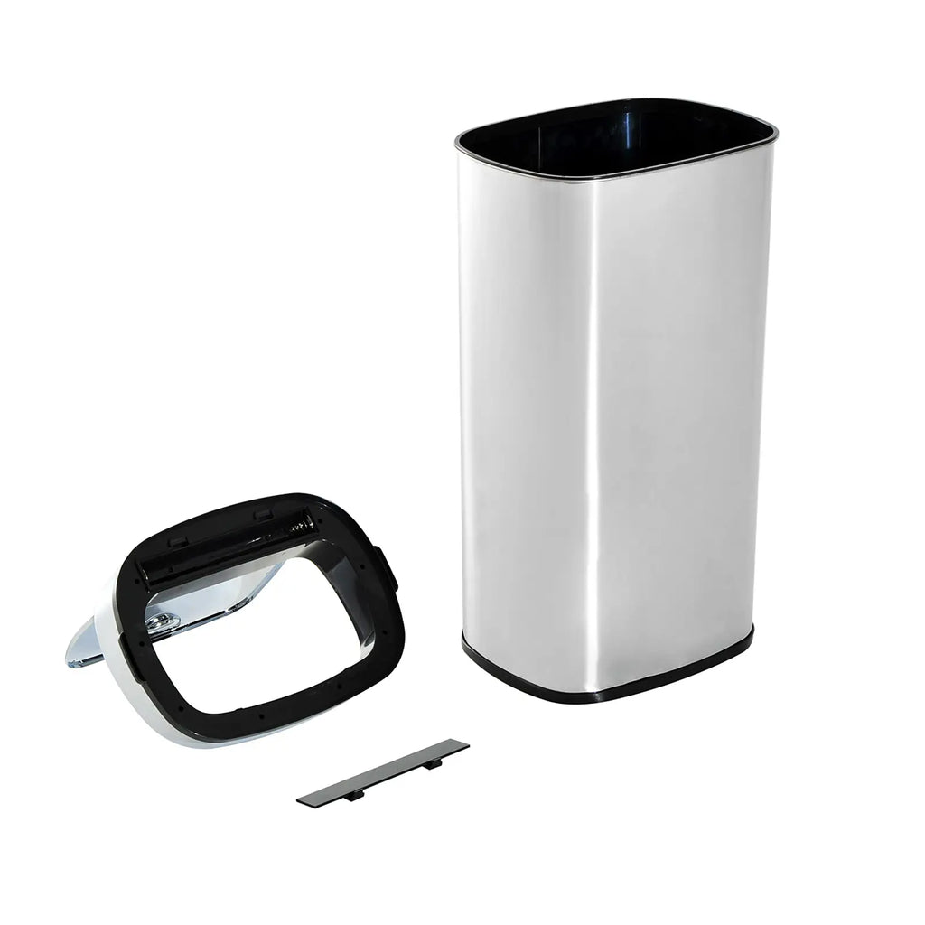HOMCOM Cestino Automatico con Sensore, Pattumiera in Acciaio Inox