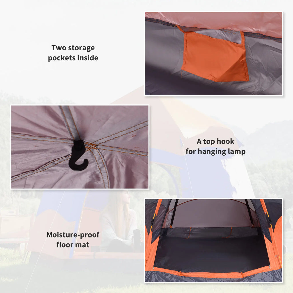 Outsunny Tenda da campeggio pop-up 4-6 persone a doppia parete per esterni
