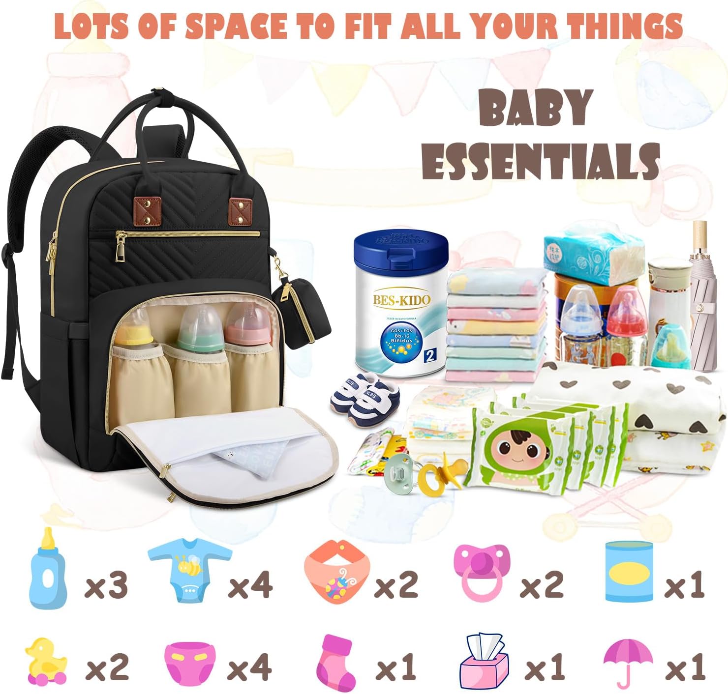 Tenot Baby Wickeltasche Reise Baby Mädchen Jungen