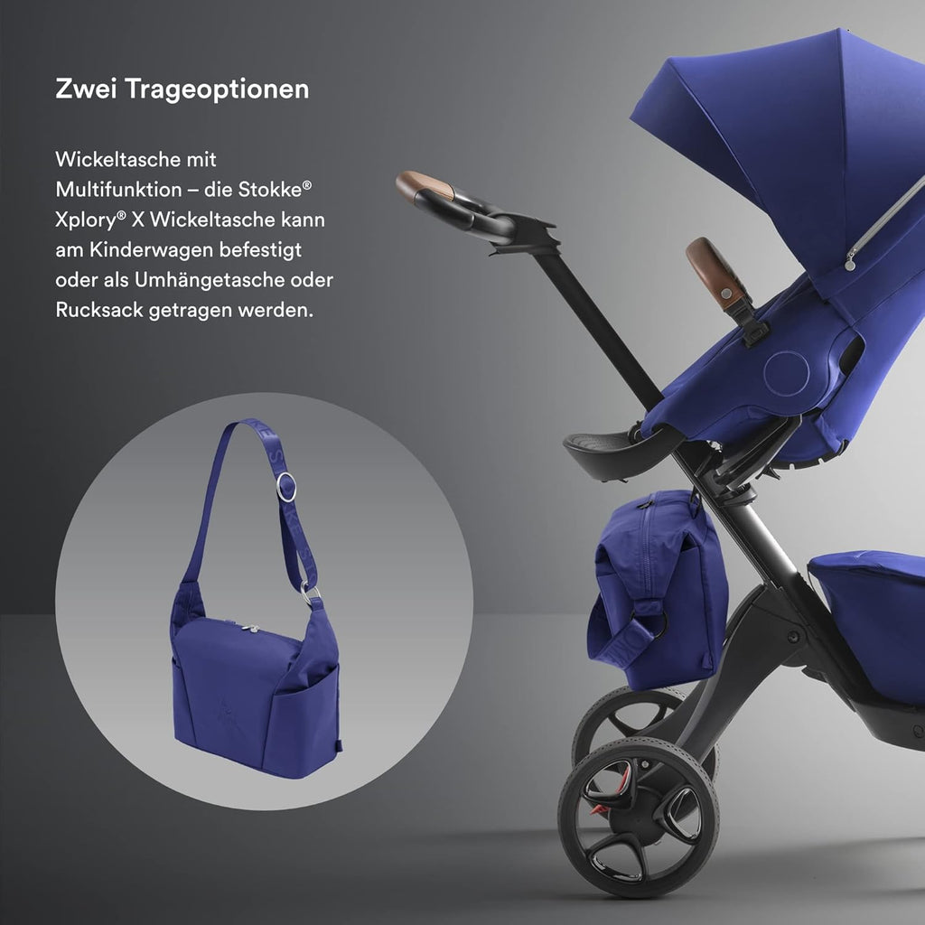 Stokke Xplory X Wickeltasche – Trageoption als Schultertasche oder Rucksack – Inklusive faltbarer Wickelunterlage & Beuteltasche – UPF 50+, wasserabweisend, leicht zu reinigen