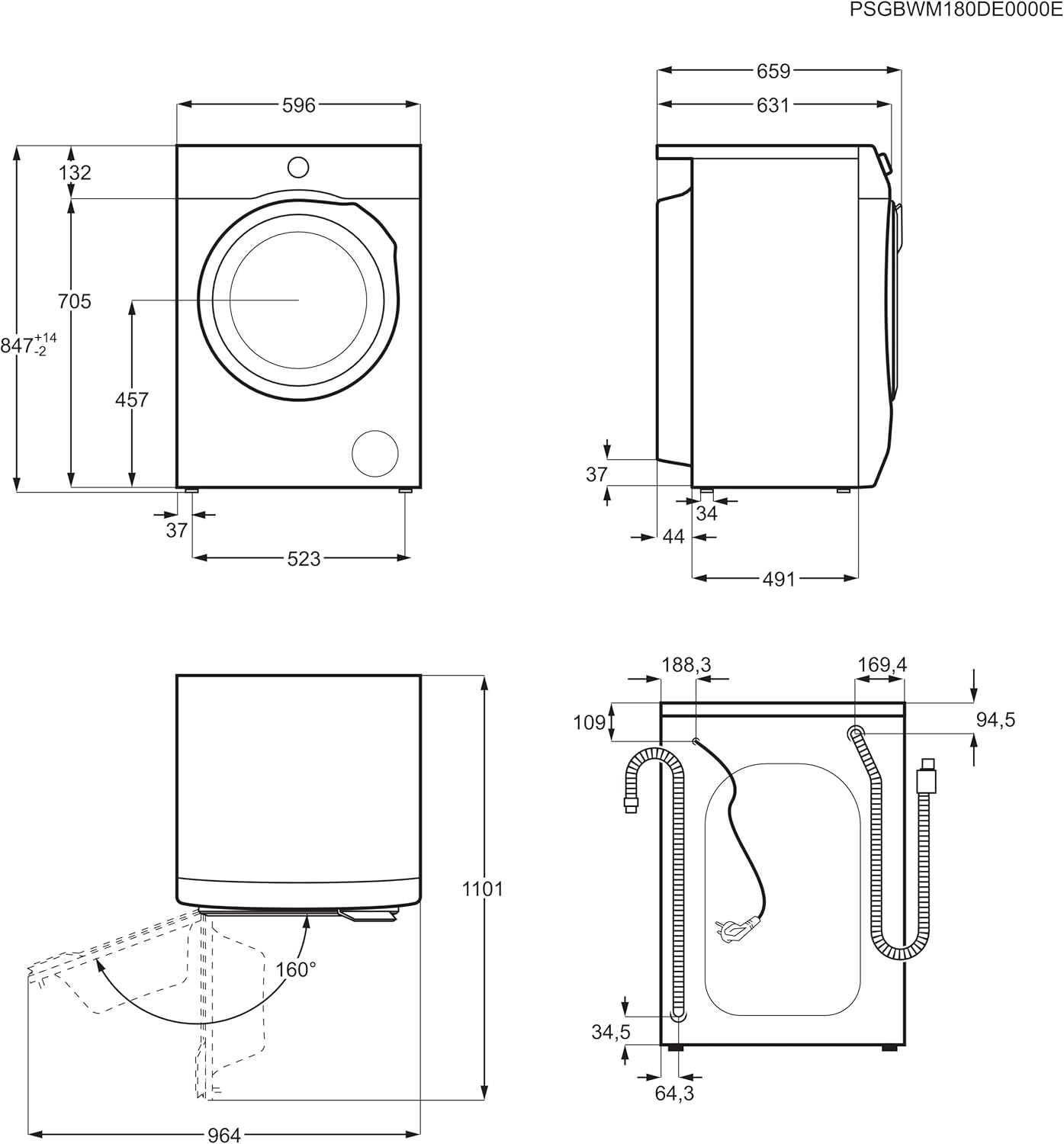 AEG L6AMZ48FL Lavatrice / Serie 6000 con ProSense / Dosaggio automatico / 8,0 kg / 1400 giri/min