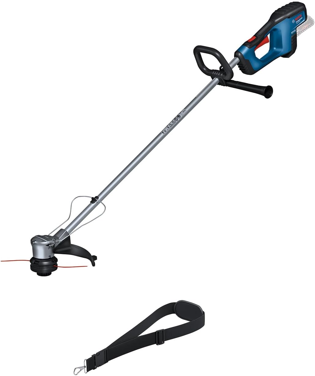 Bosch Professional Sistema 18V Tagliabordi a batteria GRT 18V-33 (motore senza spazzole, diametro di taglio di 33 cm, incl. 1x tracolla, 1x bobina di filo)