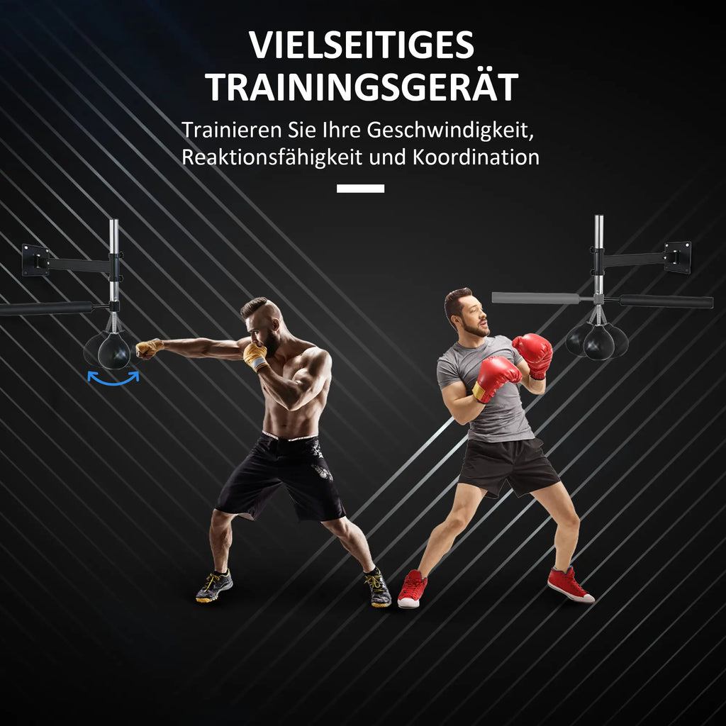 HOMCOM Telaio per boxe Sacchetto da boxe regolabile in altezza Supporto a parete