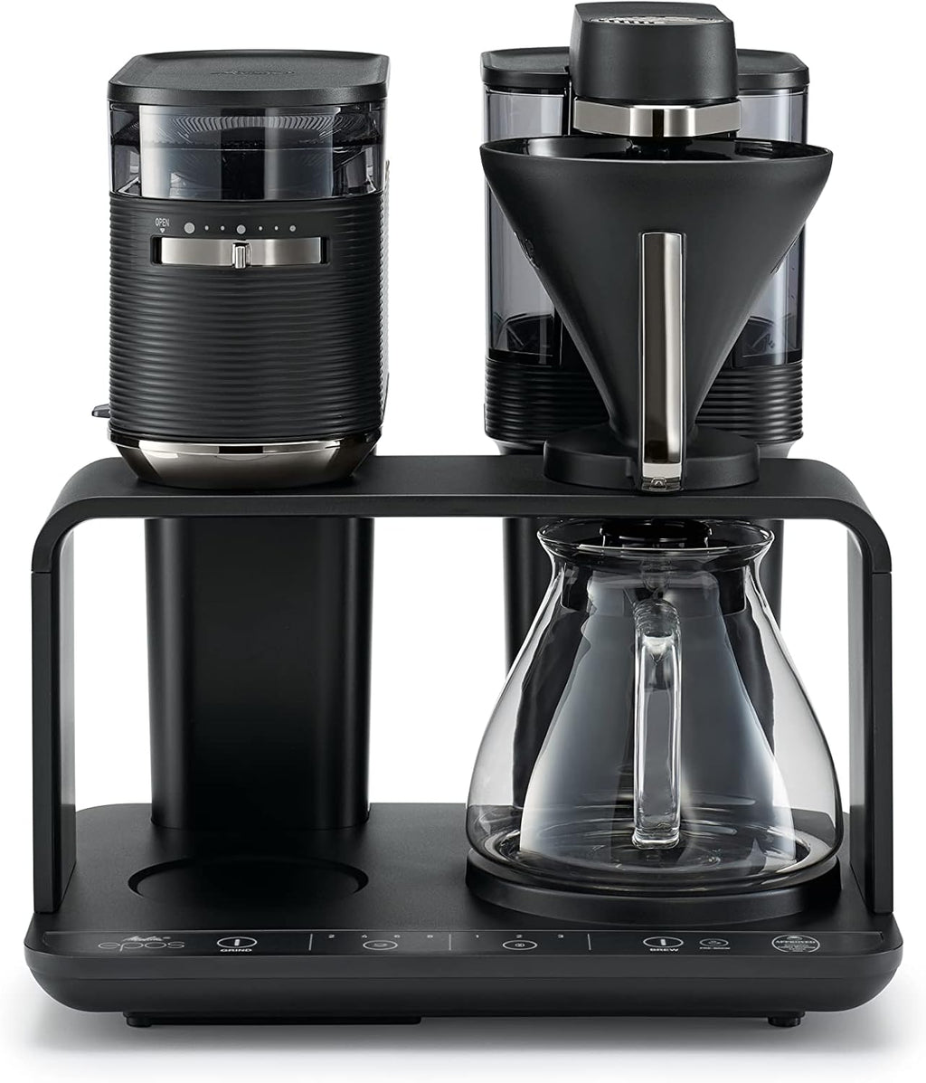 Melitta EPOS Macchina da caffè con macinacaffè, nero-argento