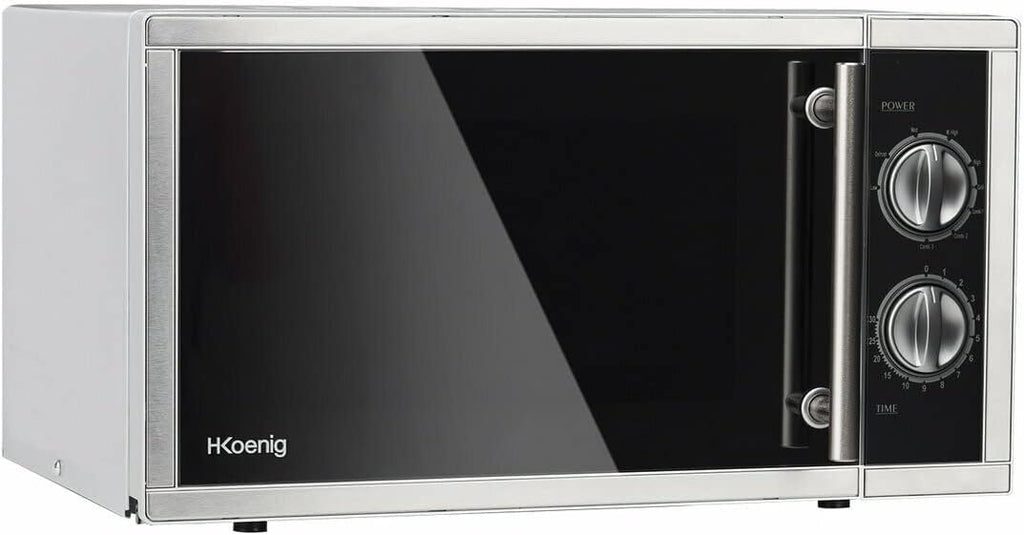 H.Koenig Microonde e Grill 2 in 1 VIO9, 25L, Piatto Girevole 27cm, 10 Livelli di Cottura fino a 1000W, Scongelamento, Cottura Combinata, Display LCD