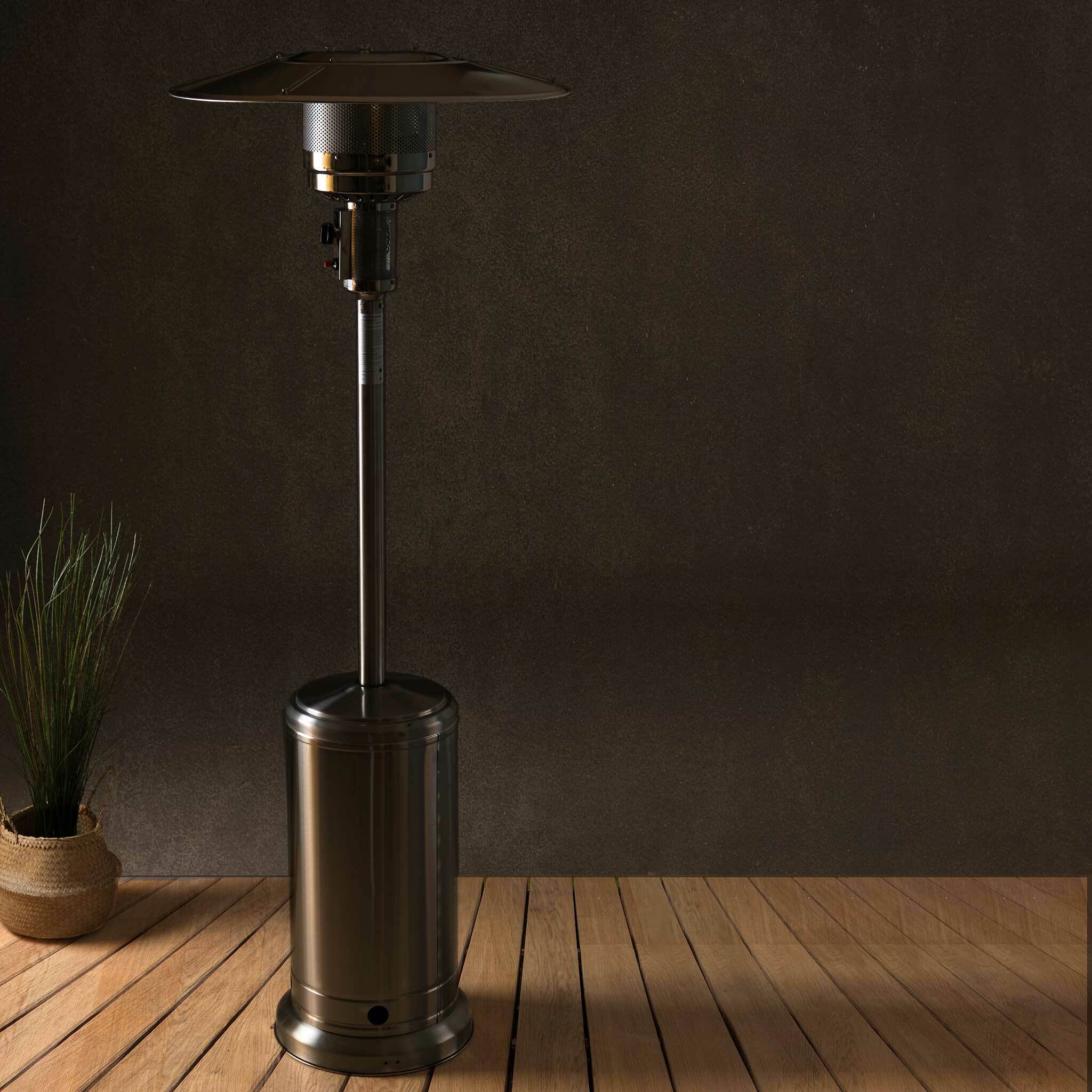 Fornorth Heizstrahler a stelo Patio 13 kW a gas, in acciaio inox