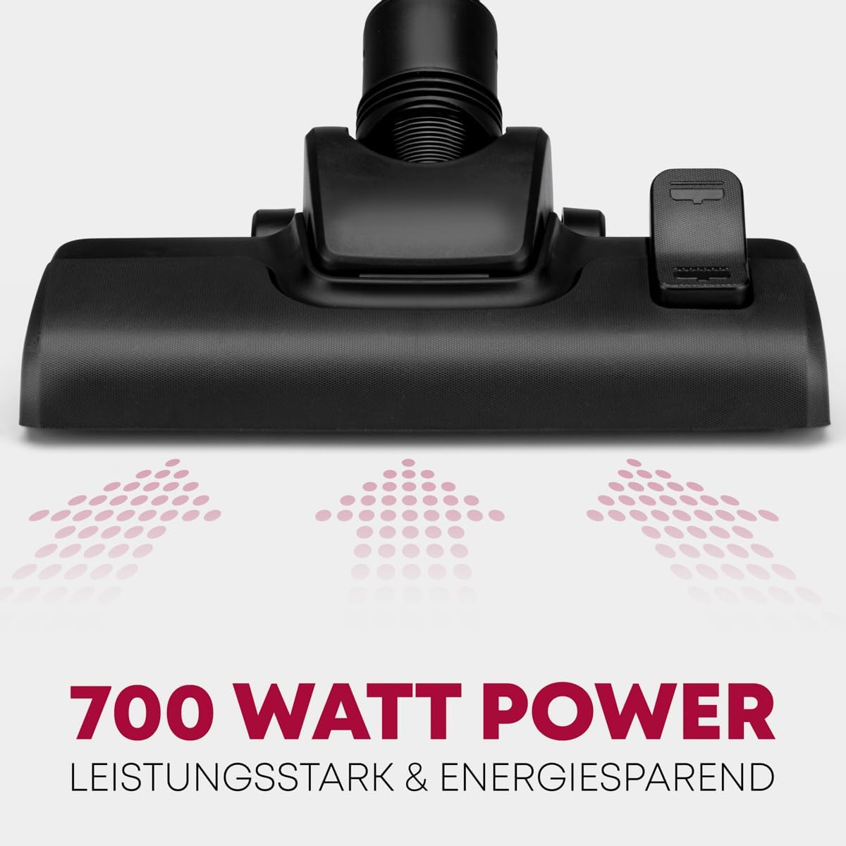 Clatronic Aspirapolvere con Sacco | Aspirapolvere a carrello con 700 Watt a risparmio energetico | Aspirapolvere con sistema di microfiltraggio a 5 strati | Spazzola per pavimenti commutabile e bocchetta per spazzola/fessure | BS 1300 N antracite