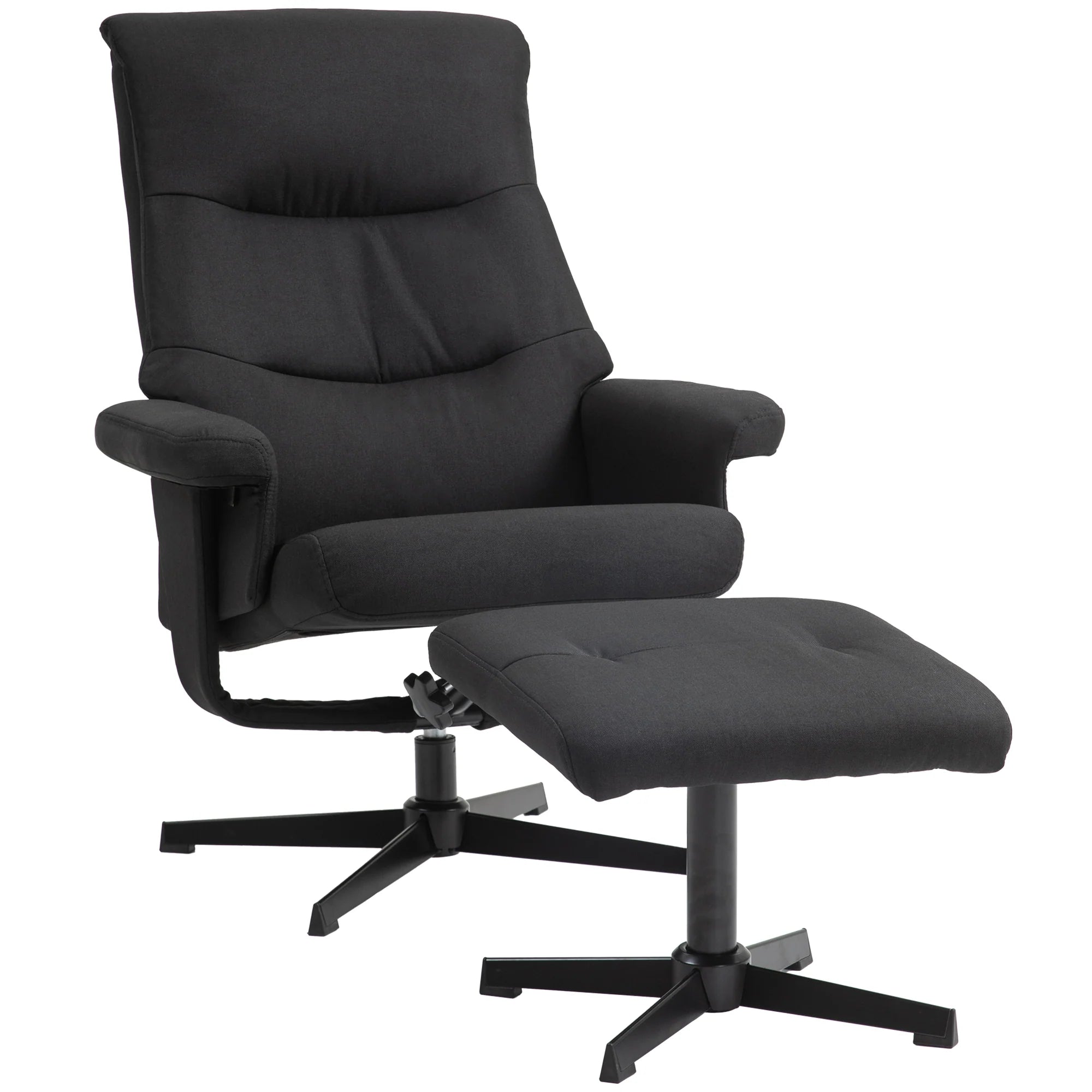 Poltrona Relax HOMCOM con Sgabello & Funzione Reclinabile Nero