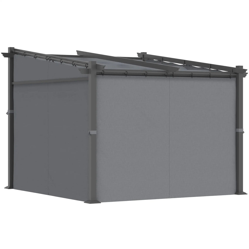 Pergola Outsunny con tetto retrattile e sistema a fune