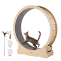 VEVOR Ruota Esercizio per Gatti in Legno, Tapis Roulant per Gatti da Interno da 132 cm, Ruota per Gatti con Moquette Rimovibile e Bacchetta Giocattolo per Gatti per Corsa/Camminata/Esercizio, Adatta per la Maggior Parte dei Gatti Fino a 13 kg