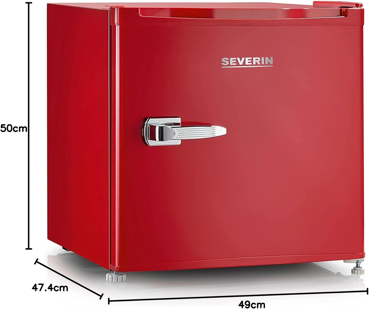 SEVERIN Mini Frigorifero/Congelatore Retrò (31 l), Congelatore piccolo, Minifrigo con controllo flessibile della temperatura, Frigo da tavolo, nero, GB 8880
