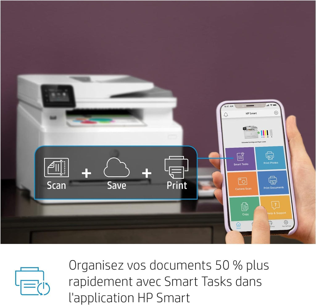 Stampante laser multifunzione a colori HP Color LaserJet Pro MFP 3302fdwg, Fax, Stampa automatica fronte/retro, Touchscreen, Wi-Fi, Ethernet, USB, HP Wolf Pro Security