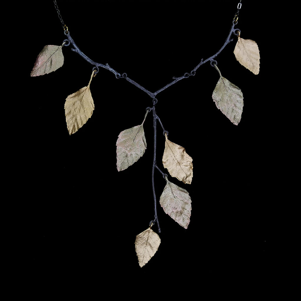 Collana a Y autunnale betulla con ciondolo