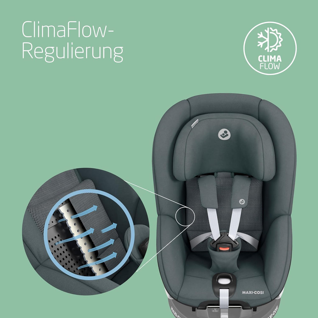 Maxi-Cosi Pearl 360 i-Size baby autositz, autositz 360 grad drehbar, 3 Monate - 4 Jahre (61-105 cm), Drehung mit nur einer Hand, ClimaFlow, Easy-In-Gurt, G-CELL, Authentic Black