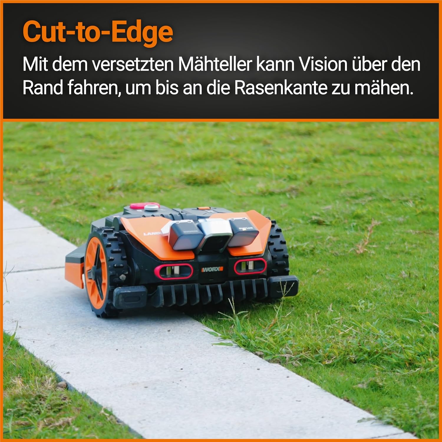 WORX Landroid M WR141E Robot tosaerba/Rasaerba a batteria per piccoli giardini fino a 500 mq/Rasaerba semovente per un taglio netto, Multicolore
