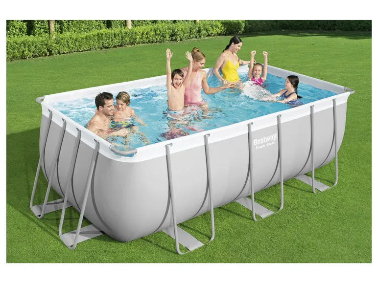 Power Steel™ Piscina con telaio in acciaio e pompa filtro, circa L 412 x P 201 x A 122 cm