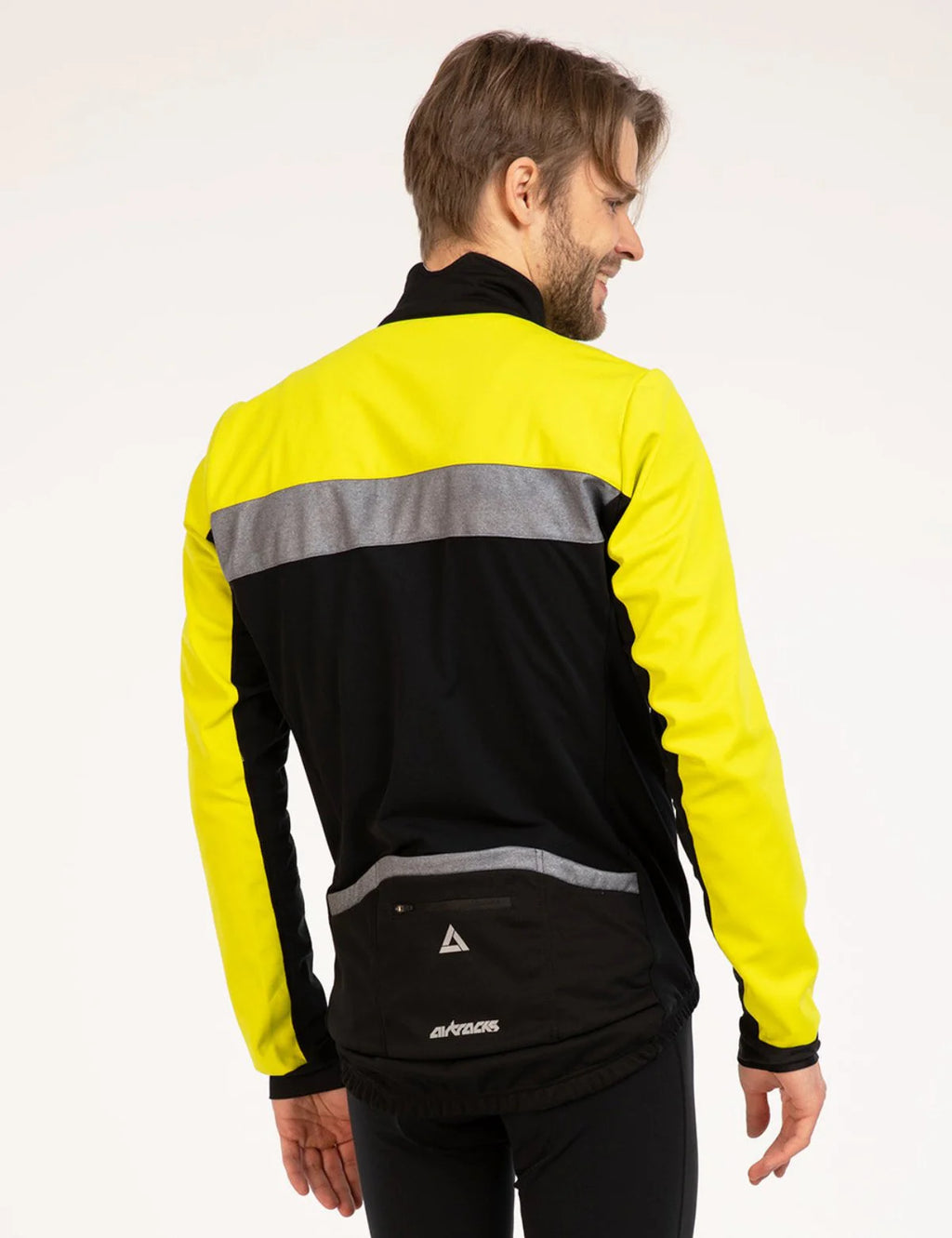 Herren Thermo Fahrradjacke Pro Team Schwarz Neon
