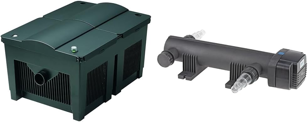 OASE 57377 Filtro a flusso continuo BioSmart UVC 16000 adatto per laghetti fino a 16 m³, sistema di filtraggio, set di filtraggio incl. materiale filtrante e chiarificatore UVC, nero