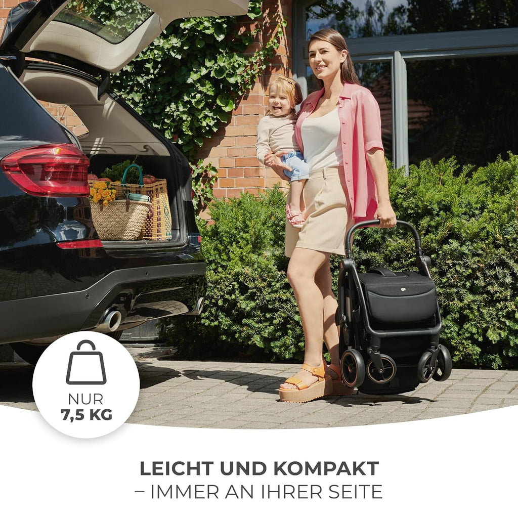 Kinderkraft APINO Buggy bis 22 kg, Liegebuggy, Kinderwagen, Leicht - 7,5kg, Automatisches zusammeklappen, Verstellbare Rückenlehne bis zur Liegeposition, ideal für Reisen, Beige