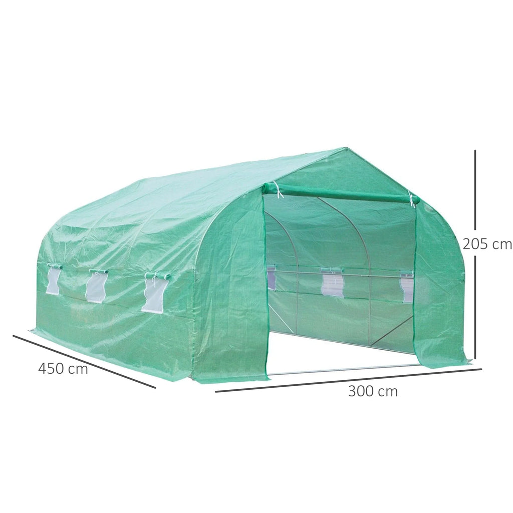 Serra a tunnel Outsunny calpestabile, resistente ai raggi UV, con porta avvolgibile