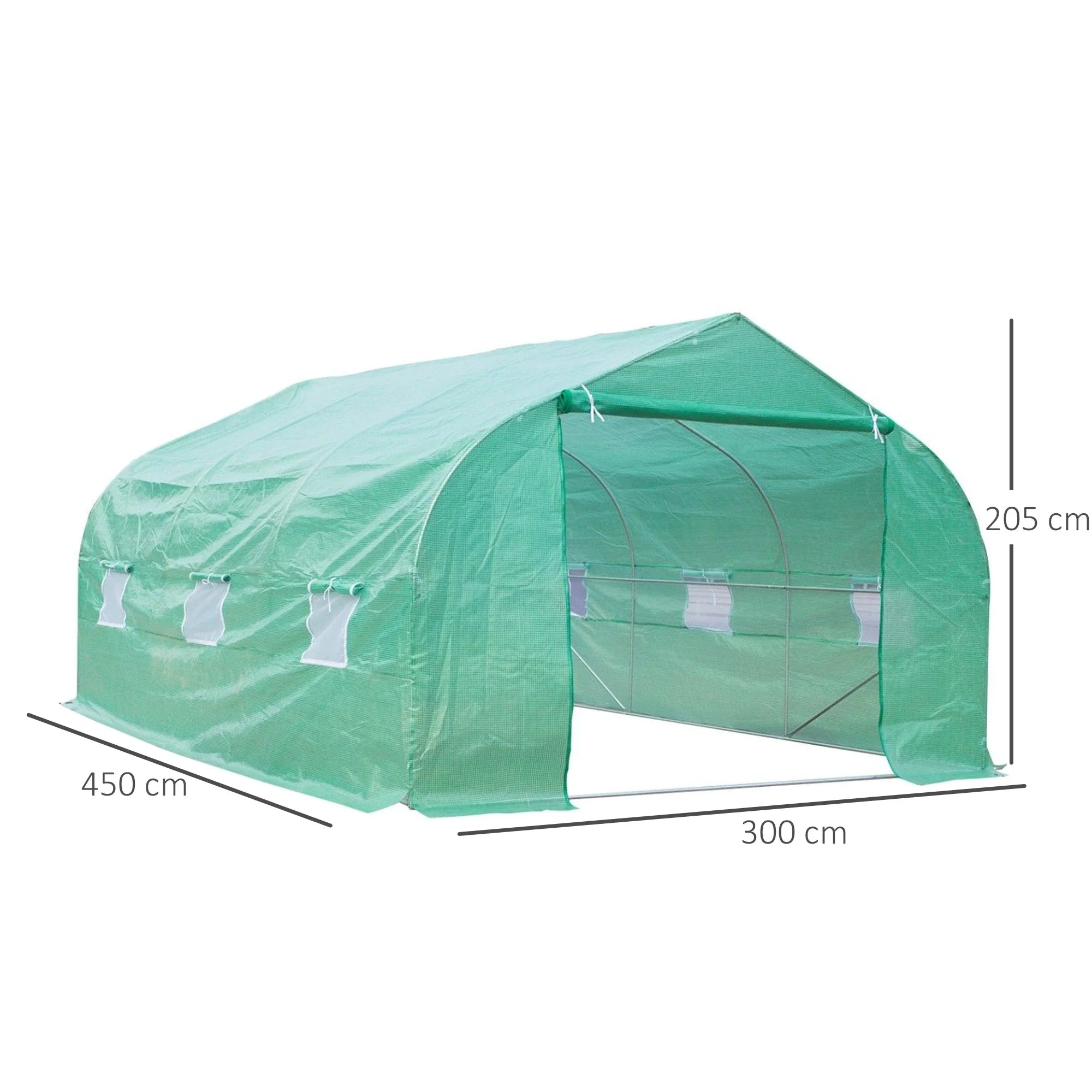 Serra a tunnel Outsunny calpestabile, resistente ai raggi UV, con porta avvolgibile