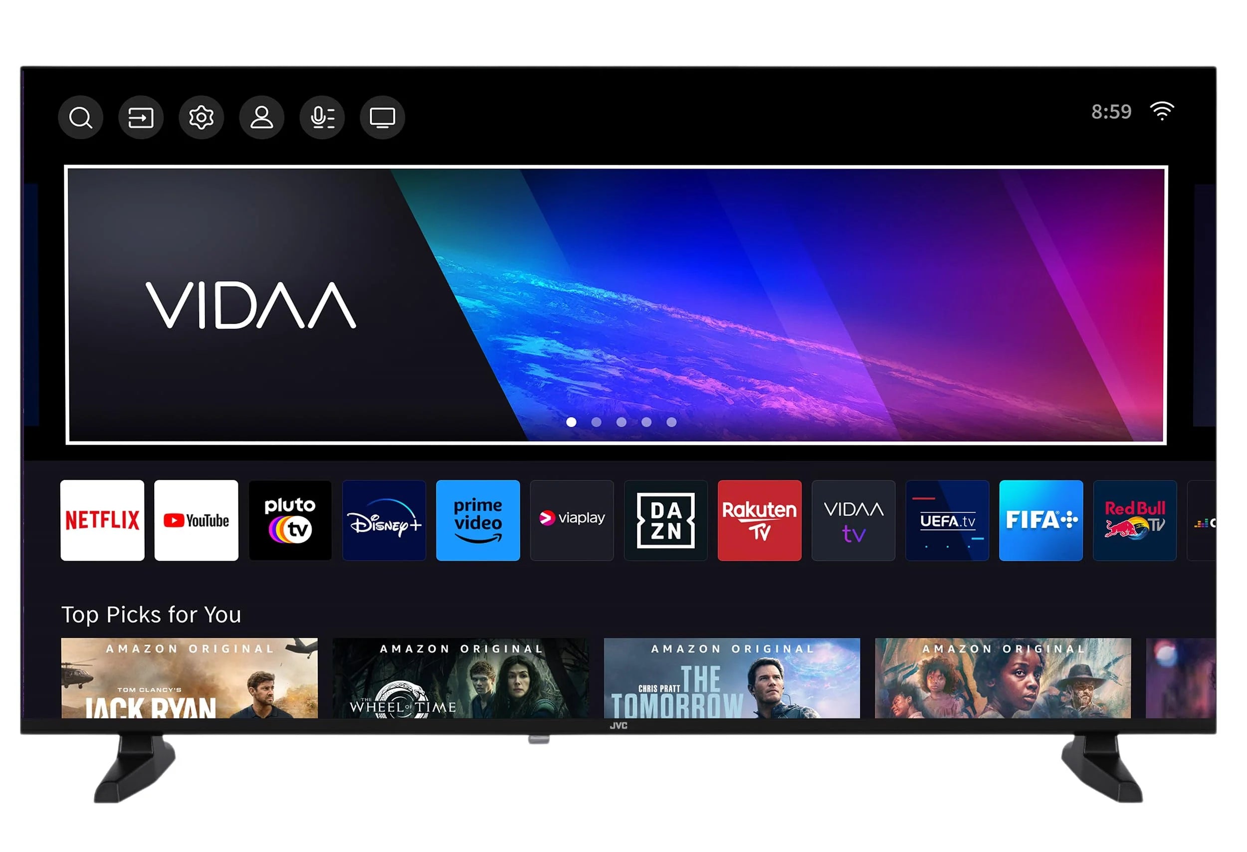 Televisore JVC Smart TV VIDAA Full HD HDR da 40 pollici con diagonale schermo da 100 cm e Triplo Tuner Integrato, LED TV LT-40VDF2555 (2026)