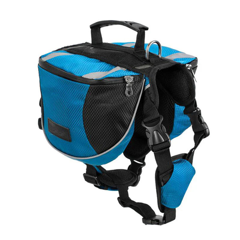 Hunderucksack mit Seitentaschen – Perfekte Satteltasche fürs Wandern mit integriertem Geschirr und Reflektoren
