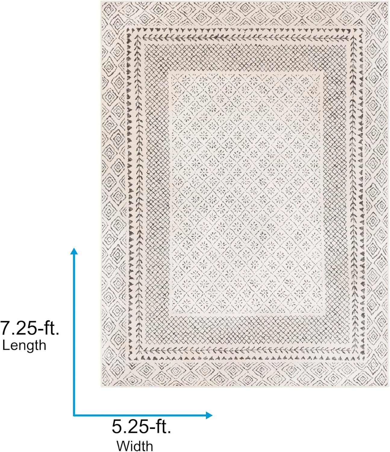 Surya Monaco Tappeto Soggiorno Boho, Grande Tappeto Camera da Letto 200x274 cm - Tappeto per Sala da Pranzo con Motivo Geometrico, Tappeto Soggiorno Moderno Scandinavo in Beige, Grigio Carbone