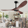 Biukis - Ventilatore da soffitto da 152 cm con telecomando, 6 velocità, motore DC reversibile per uso tutto l'anno, adatto per esterni, giardino, soggiorno, camera da letto – Noce