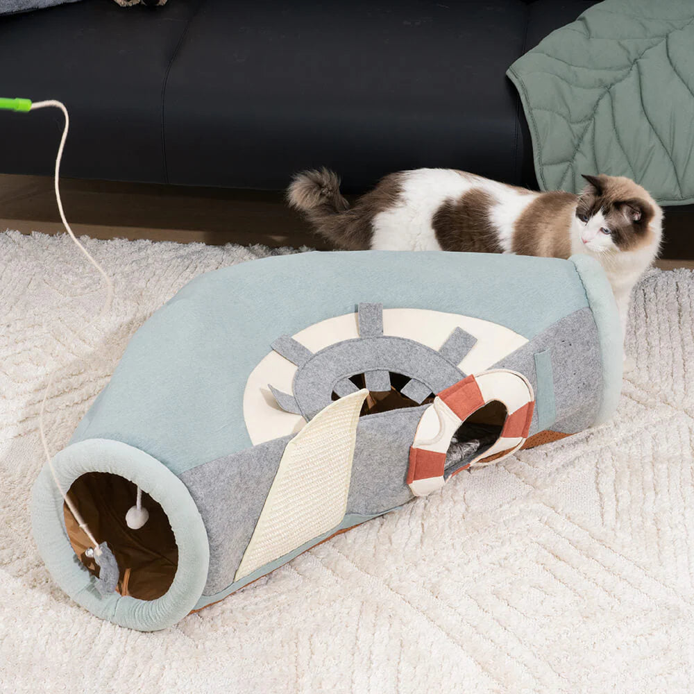 KatzenSpa-Tunnelbett – Platzsparendes Spiel- und Schlafparadies für Katzen