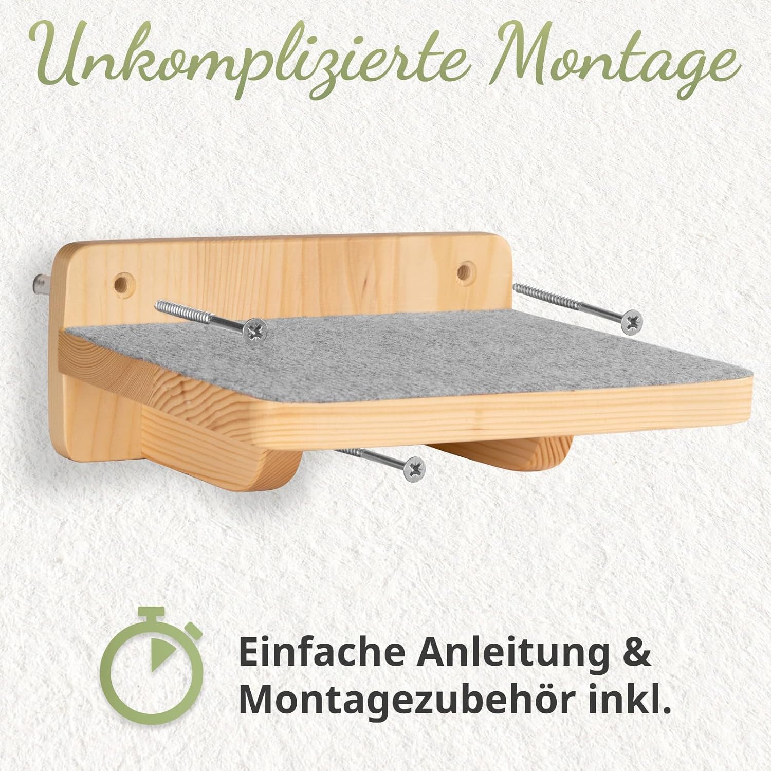 WOOWOOD Katzen-Wandkletterwand | 3-teiliges Katzenleiter-Set | Wandleitern für Katzen | Katzenkletterwand-Set | Katzenleiter | Wandklettern für Katzen | Katzenlaufsteg | Wandklettern für Katzen