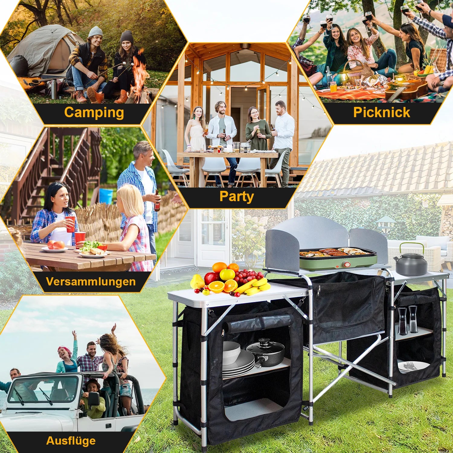 Sonnewelt Campingküche Alu 5 Fcher